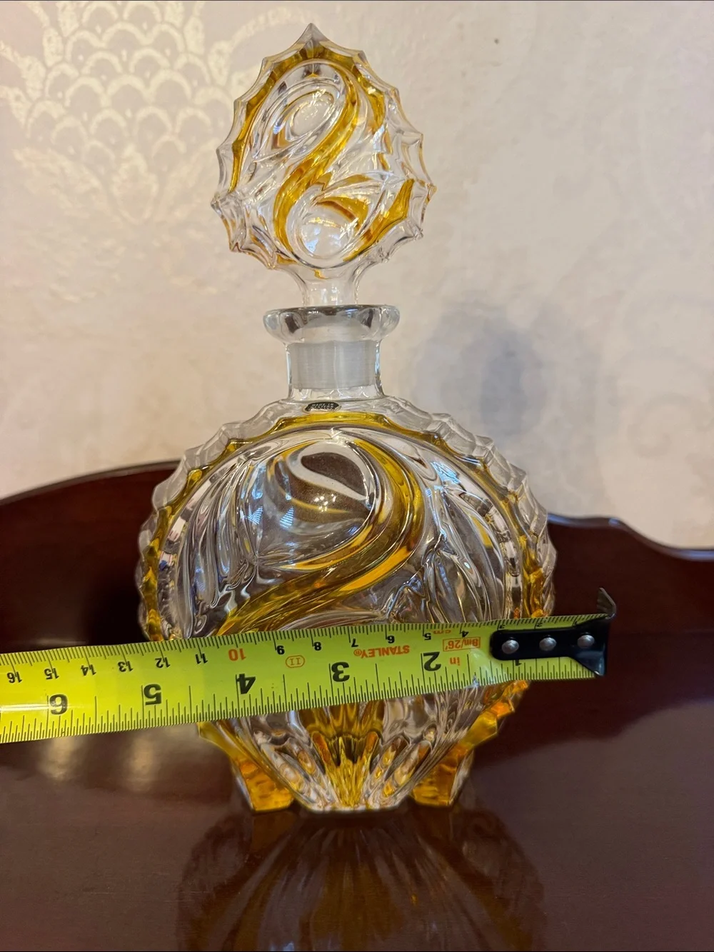 Decorative cut to clear  Glass Decanter bottle